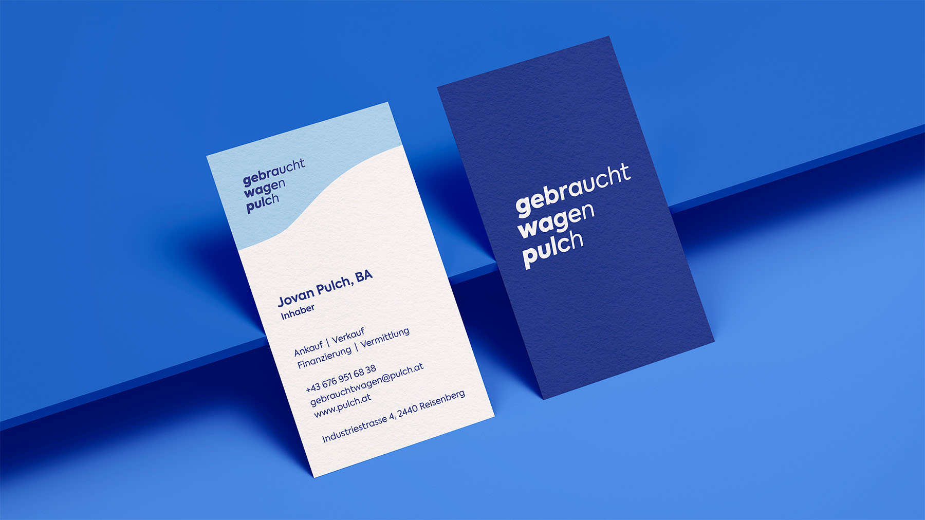 Frontside & Backside of the business cards next to each other
