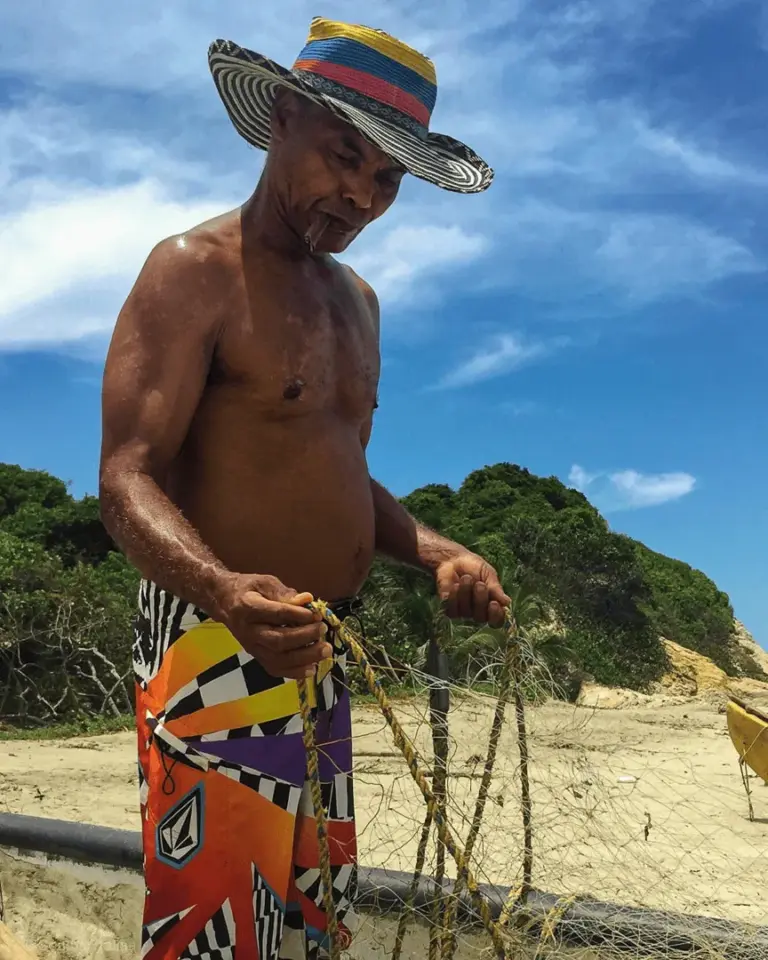 Fisherman at the sea.