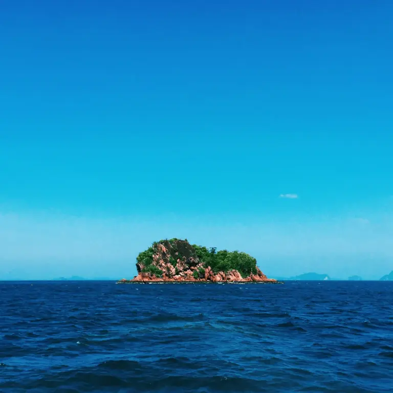 Lonely island in the sea.